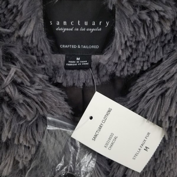 SANCTUARY NWT M STELLA FAUX FUR JACKET - Picture 2 of 2